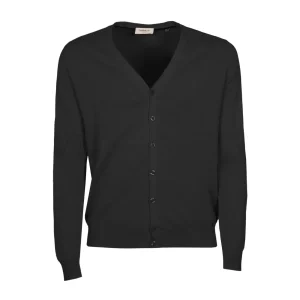 Cardigan In Cotone Uomo Nero