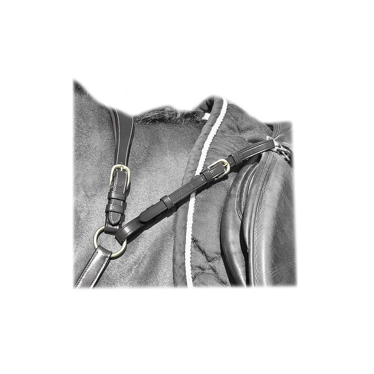 DY'ON COLLIER DE CHASSE CON PONTE IN CUOIO DYON Nero PETTORALI - immagine 3