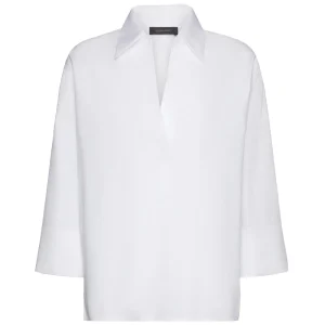 Camicia In Popeline Maniche Tre Quarti