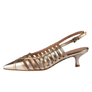 SCARPE D. CHANEL T.30 LAMINATO PLATINO LAMINATO ARGENTO ANNA F