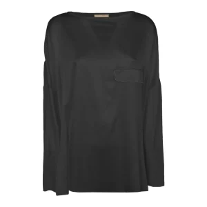 Blusa In Viscosa Donna Nero