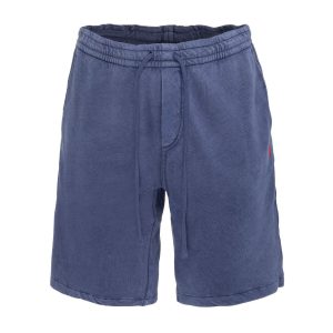 Bermuda In Cotone Garzato Uomo Light Navy