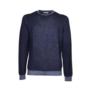 Pullover Round Vintage Merinos Uomo Navy Blue