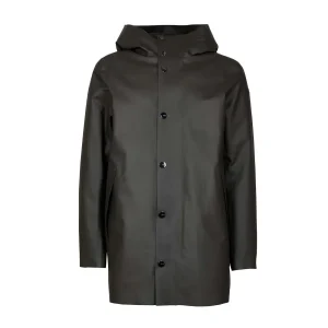 Giaccone Con Cappuccio Double Rubber Uomo Verde Militare