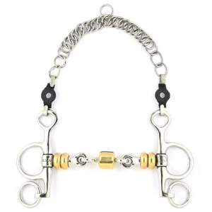 JUMP'IN PELHAM SPEZZATO IN 3 CON RULLI OTTONE JUMP'IN OTTONE pelham 0077PH