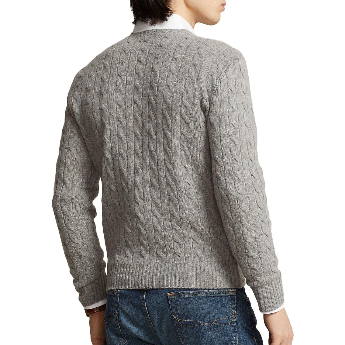 Pullover In Lana Cashmere Uomo Fawn Grey Heather - immagine 4