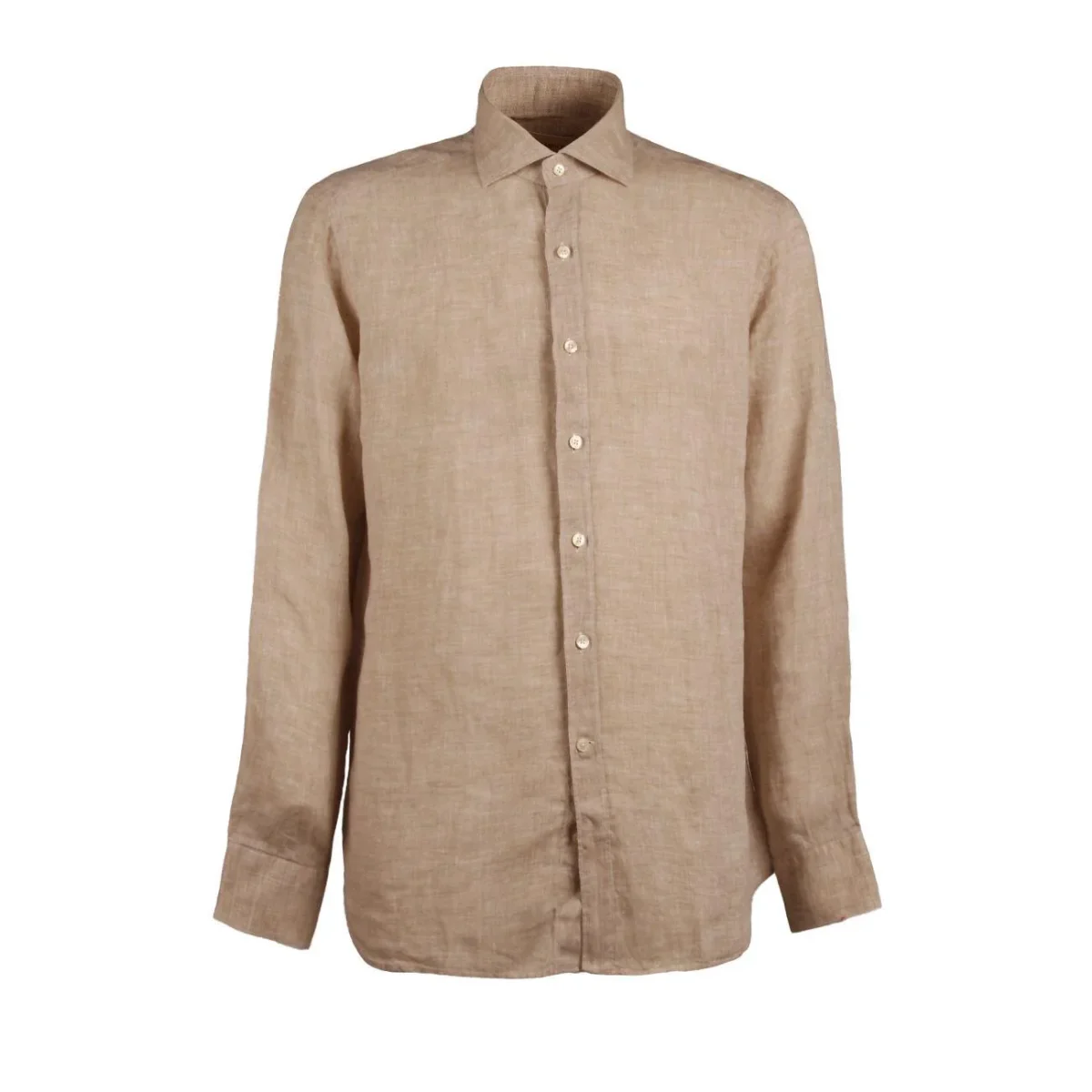 Camicia Tinta Unita Uomo Beige