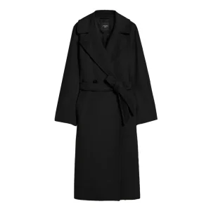 Cappotto Resina Drap Di Pura Lana Donna Nero