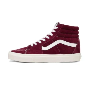 Scarpe Alte Sk8-Hi In Pelle Scamosciata Uomo Pomegranate Snow White