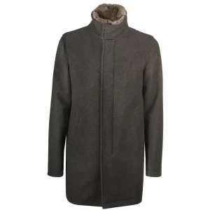 Cappotto In Lana Diagonale Uomo Grigio