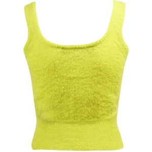 Top Cropped In Mohair Donna Verde Acido