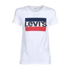 T-Shirt The Perfect Graphic Tee Logo Sportswear Donna Bianco Blu Rosso