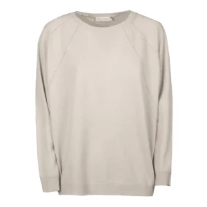 Pullover In Lana E Cashmere Donna Grigio Chiaro