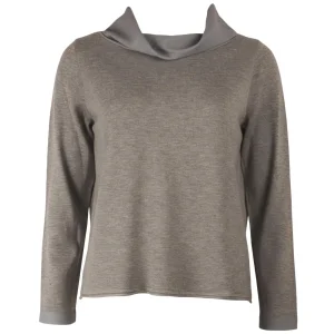 Maglia Collo Ciambella Con Inserto In Tessuto