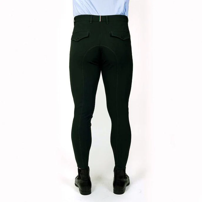 Pantalone Da Equitazione Da Uomo Half Grip Roma Mascheroni Verde - immagine 7