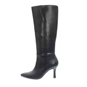 Stivali Alti Con Tacco E Gambale Lineare Donna Nero