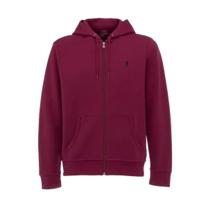 Felpa Fullzip Con Cappuccio In Cotone Tecnico Uomo Bordeaux Red