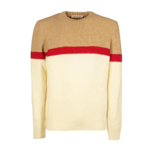 Pull In Lana Uomo Cammello Bianco Rosso