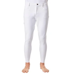 Pantalone Da Equitazione Da Uomo Half Grip Roma Mascheroni Bianco