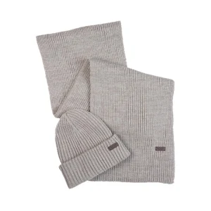 Barbour Gift Set Crimdon Berretto E Sciarpa Grey