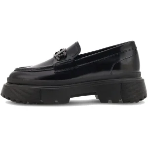 Mocassini H629 Catena Piccola Donna Nero