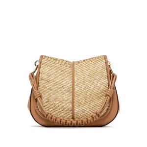 Borsa A Spalla Helena Round In Pelle Donna Nature