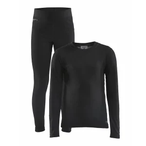 Set Intimo Core Warm Baselayer Maglia E Pantalone Bimbo Black