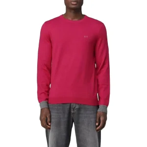 Pullover Round Elbow Contrast Uomo Ciclamino