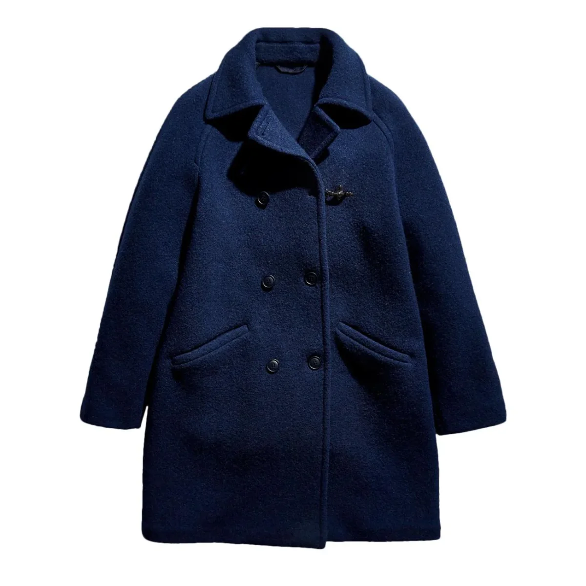 Cappotto Over In Lana Donna Blu Notte Scuro