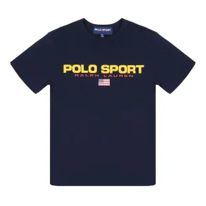 T-Shirt Mezza Manica Con Stampa Logo Bambino Blu