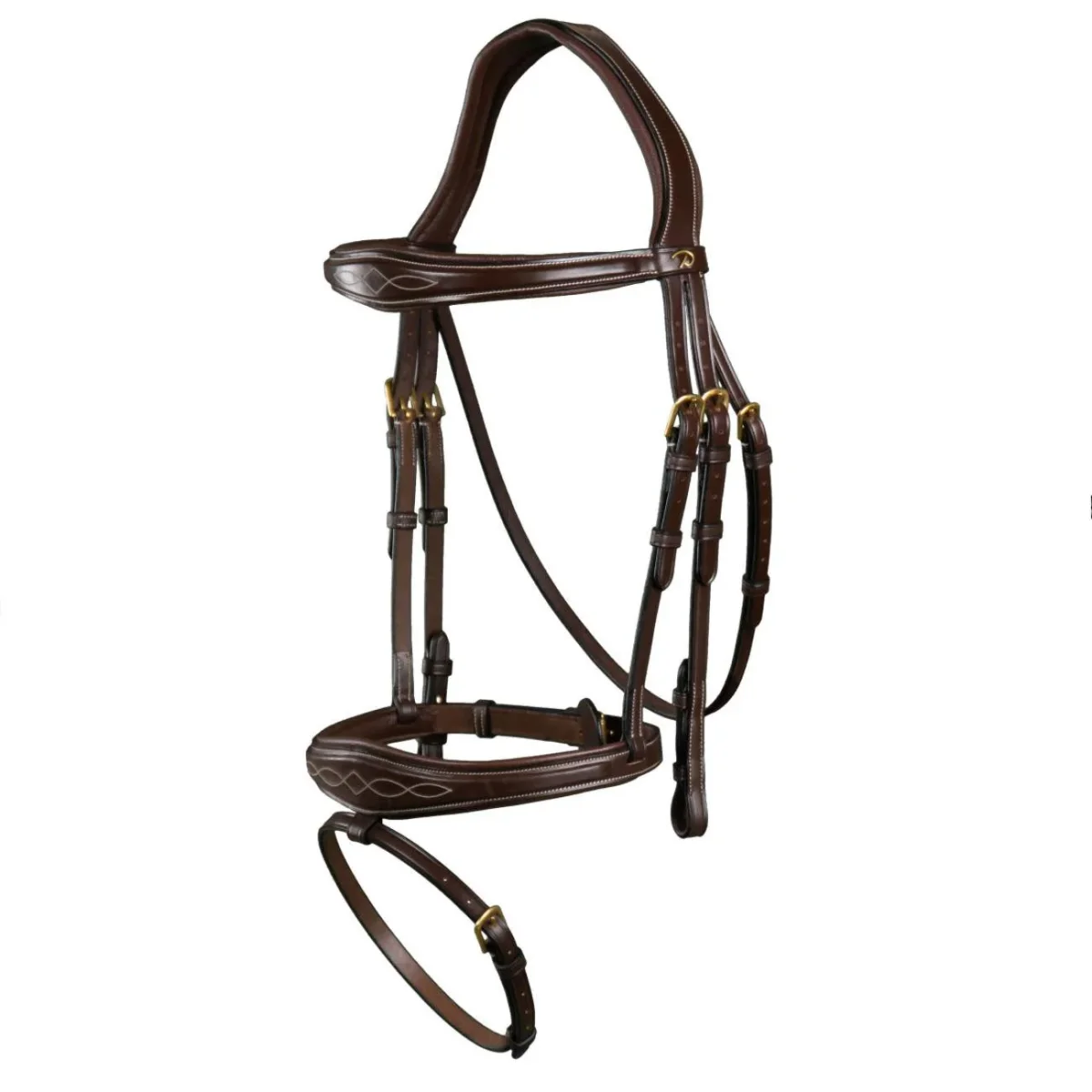 DY'ON Anatomic Flash Noseband Bridle Marrone TESTIERE