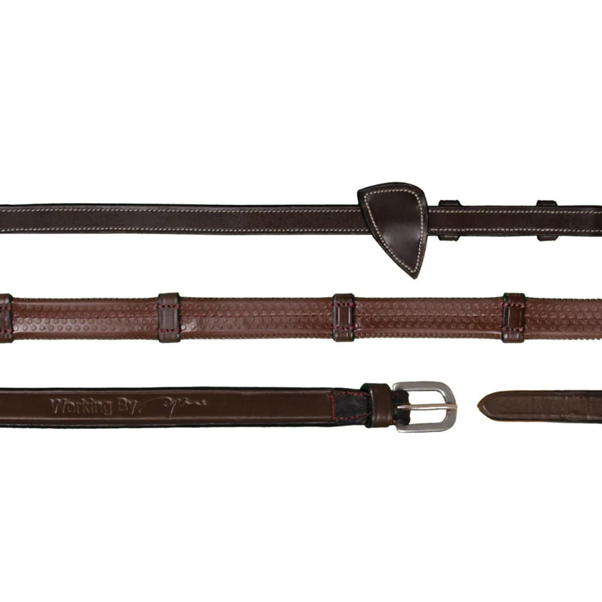 DY'ON REDINI 1/2 IN GOMMA C/7 PASSANTI IN PELLE WORKING BY DYON Marrone REDINI