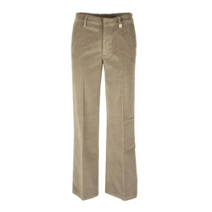 Pantalone In Velluto Donna Tortora