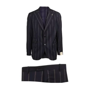 ABITO U. COLLO LANCIA TASCA TICKET POCKET GESSATO LBM