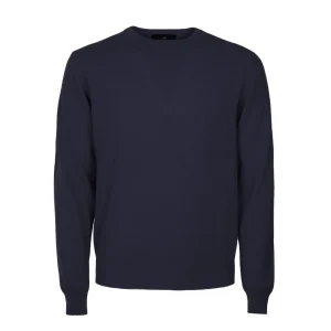 Pullover Girocollo Unisex Bleu Navy Melange