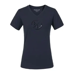 KINGSLAND T-SHIRT DONNA MANICA CORTA COLLO A V MOD.KLOLANIA Blu abbigliamento da equitazione
