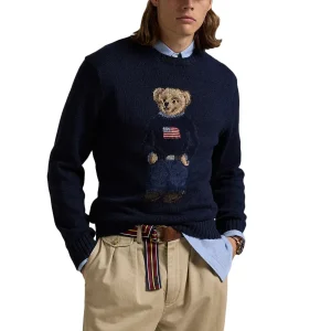 Pullover In Cotone E Lino Con Orso