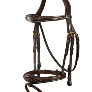 DY'ON ANATOMIC FLASH NOSEBAND BRIDLE D COLLECTION Marrone BRIGLIE
