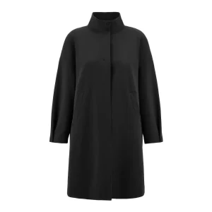 Caban Lungo Over Donna Nero