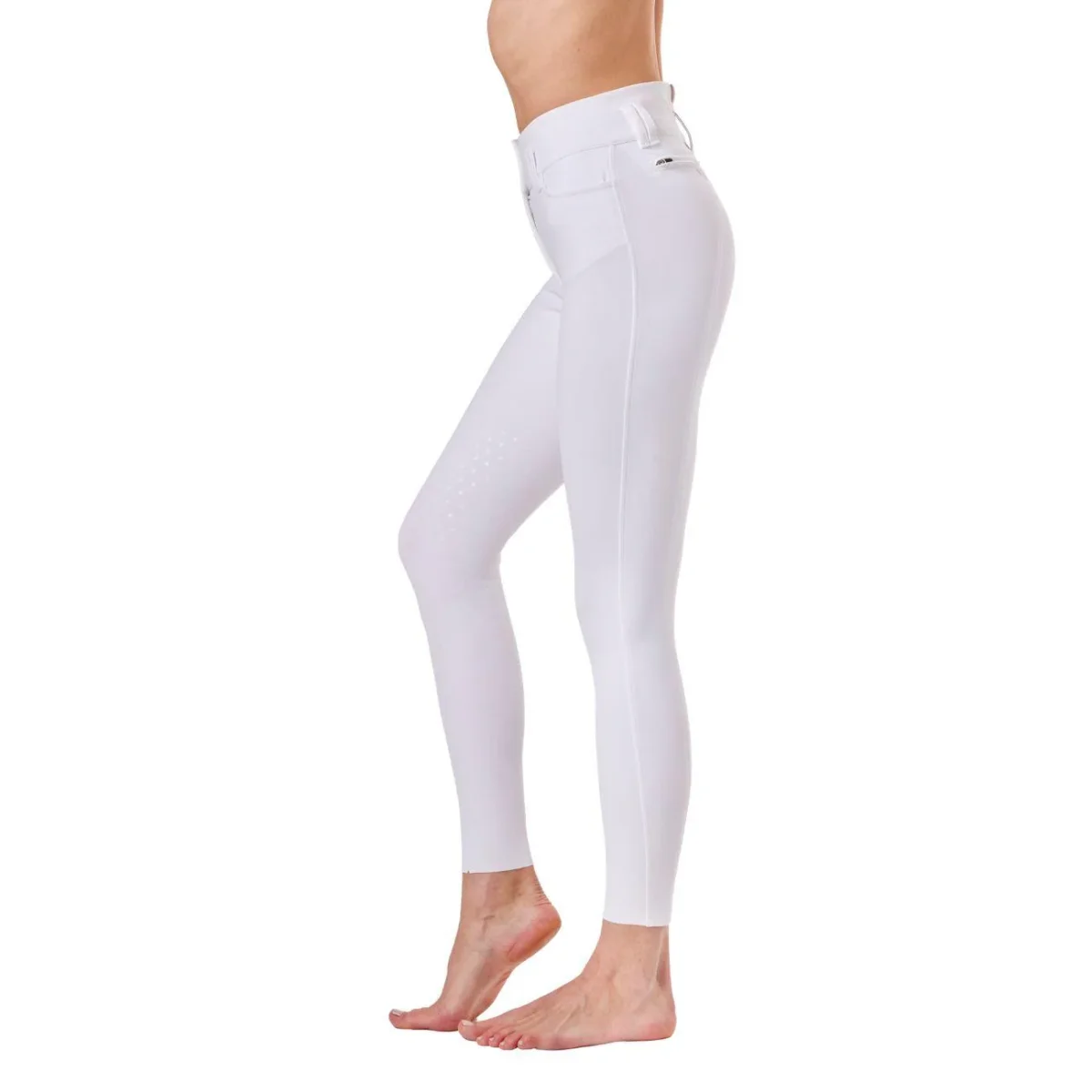 Pantalone da Equitazione Da Donna Half Grip Berlino Mascheroni Bianco - immagine 4