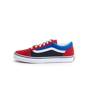 Sneakers Bassa Old Skool In Suede E Tessuto Bambino Chilli Pepper Nautical Blue