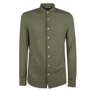 Camicia Piquet Uomo Verde Salvia