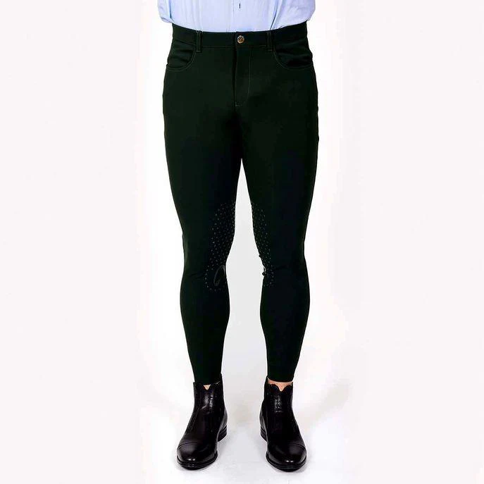 Pantalone Da Equitazione Da Uomo Half Grip Roma Mascheroni Verde - immagine 4