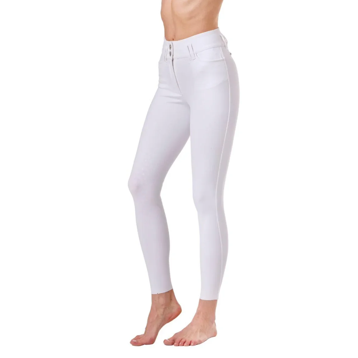 Pantalone da Equitazione Da Donna Half Grip Berlino Mascheroni Bianco - immagine 3