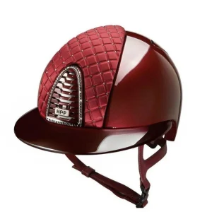 Cap Kep Italia Cromo 2.0  Milano Con Visiera Polo Ed Inserto In Raso E Swarovski® Silver Night Bordeaux