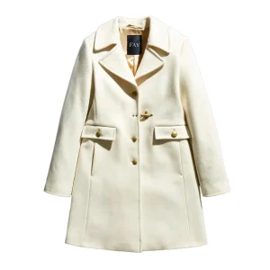 Cappotto Con Gancio Donna Bianco Lana