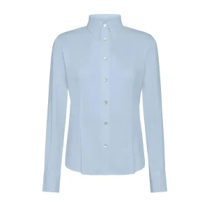 Camicia Oxford Slim Donna Celeste