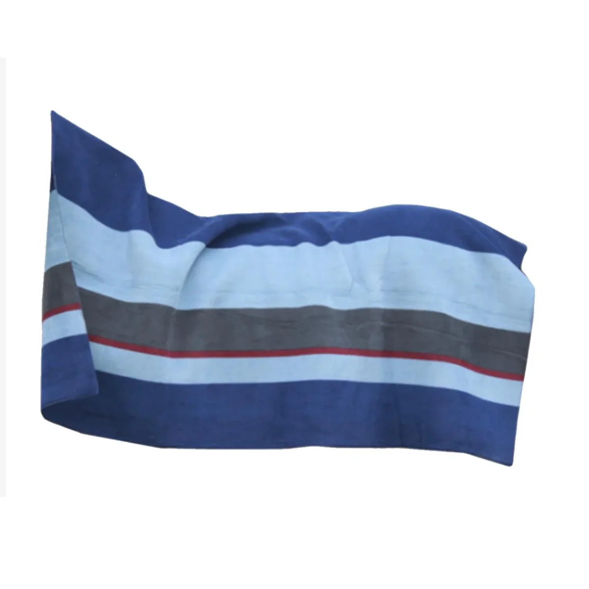 Coperta In Pile 210x200cm Heavy Fleece Square Stripes Kentucky Blu/Grigio