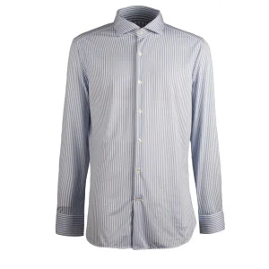 Camicia Tessuto Tecnico Uomo Bianco Azzurro