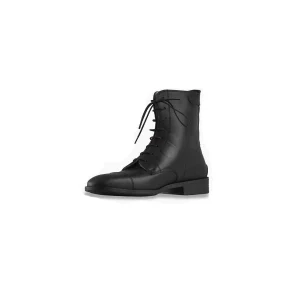 AMAHORSE STIVALETTO CUOIO CON LACCI E CERNIERA Nero STIVALETTI E BOOTS 09UMAB00140